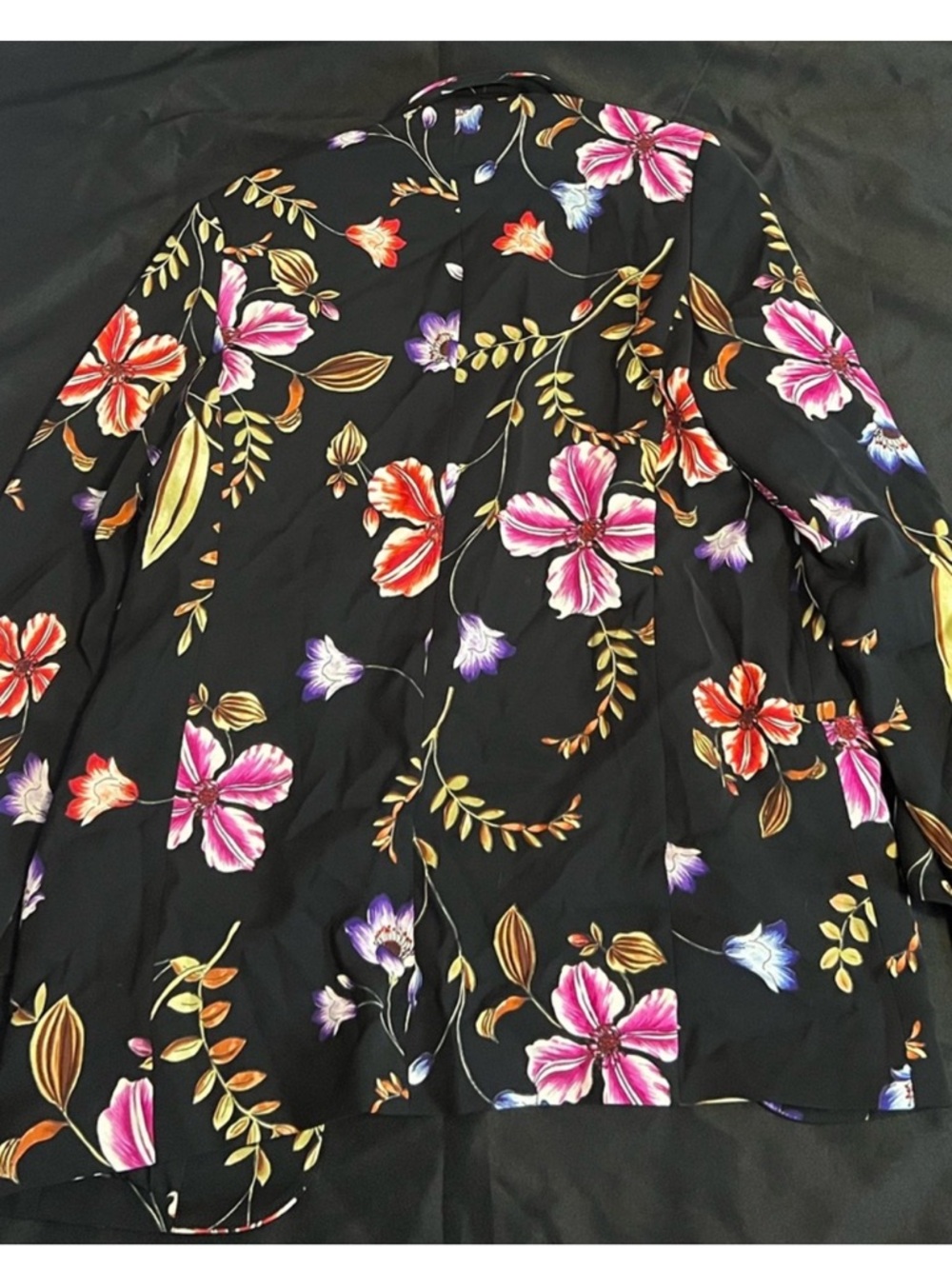 EXPRESS Black Floral Blazer Jacket - Multicolor Flower Print - Picture 2 of 4